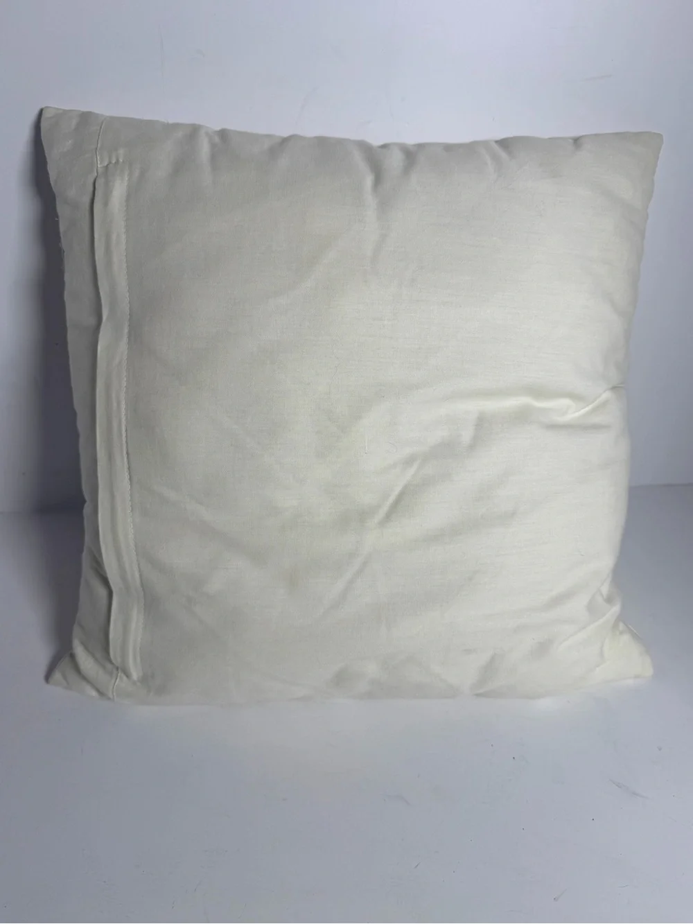 Vintage Ivory Battenburg Lace & Hand Embroidered Pillow 15” x 15” Cottagecore